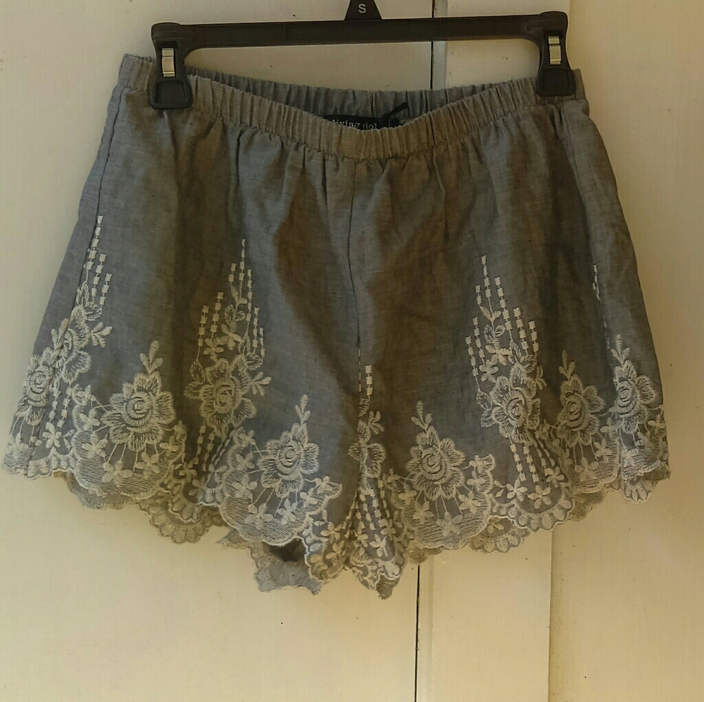 Living Doll Lace Grey Shorts